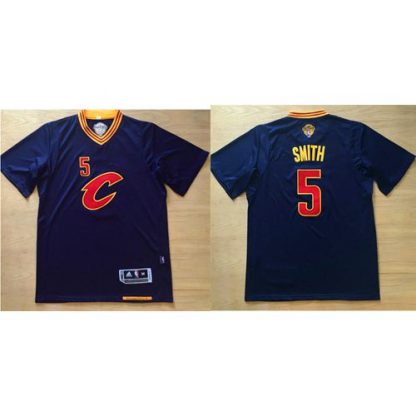 Cleveland Cavaliers #5 J.R. Smith Navy Blue Short Sleeve C Stitched NBA Jersey
