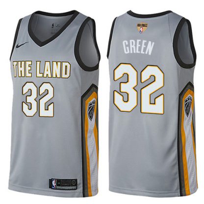 Nike Cleveland Cavaliers #32 Jeff Green Gray The Finals Patch NBA Swingman City Edition Jersey