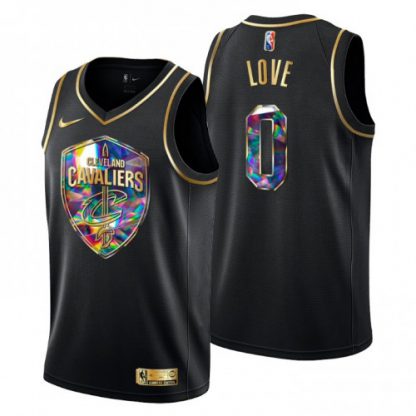 Cleveland Cleveland Cavaliers #0 Kevin Love Men's Golden Edition Diamond Logo 2021/22 Swingman Jersey - Black