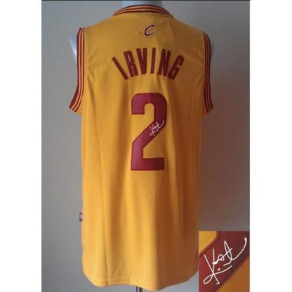 Revolution 30 Autographed Cleveland Cavaliers #2 Kyrie Irving Yellow Stitched NBA Jersey