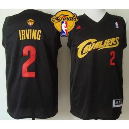 Cleveland Cavaliers #2 Kyrie Irving Black(Red No.) Fashion The Finals Patch Stitched NBA Jersey