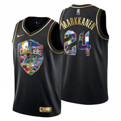 Cleveland Cleveland Cavaliers #24 Lauri Markkanen Men's Golden Edition Diamond Logo 2021/22 Swingman Jersey - Black