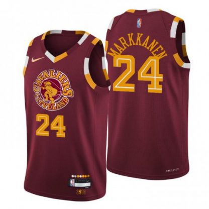 Cleveland Cleveland Cavaliers #24 Lauri Markkanen Men's Nike Wine 2021/22 Swingman NBA Jersey - City Edition