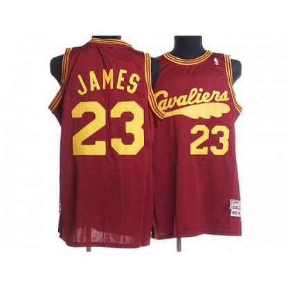 Mitchell and Ness Cleveland Cavaliers #23 LeBron James Red Throwback Stitched NBA Jersey
