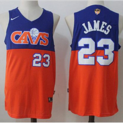Nike Cleveland Cavaliers #23 LeBron James Blue/Orange The Finals Patch NBA Swingman Jersey