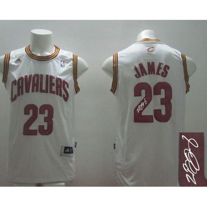 Revolution 30 Autographed Cleveland Cavaliers #23 LeBron James White Home Stitched NBA Jersey