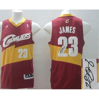 New Revolution 30 Autographed Cleveland Cavaliers #23 LeBron James Red Stitched NBA Jersey