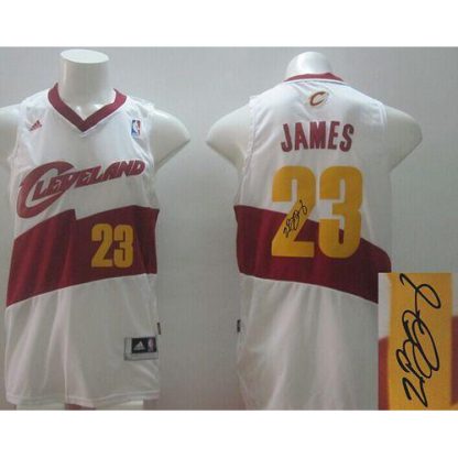 New Revolution 30 Autographed Cleveland Cavaliers #23 LeBron James White Stitched NBA Jersey
