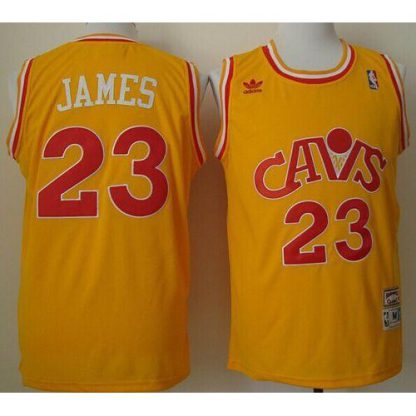 Cleveland Cavaliers #23 LeBron James Yellow CAVS Throwback Stitched NBA Jersey