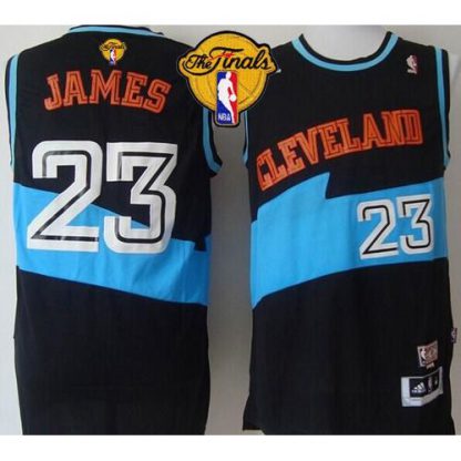 Cleveland Cavaliers #23 LeBron James Black ABA Hardwood Classic The Finals Patch Stitched NBA Jersey