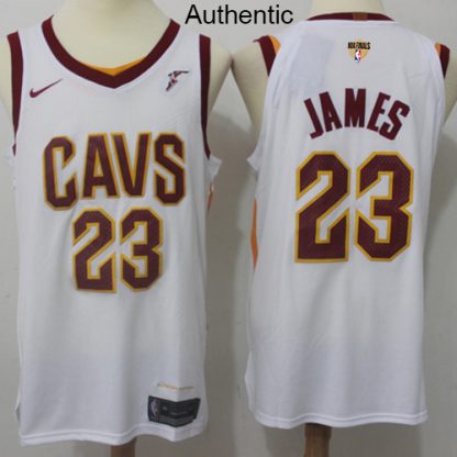 Nike Cleveland Cavaliers #23 LeBron James White The Finals Patch NBA Authentic Association Edition Jersey