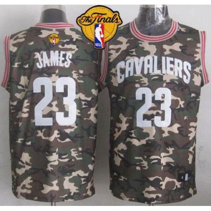 Cleveland Cavaliers #23 LeBron James Camo Stealth Collection The Finals Patch Stitched NBA Jersey
