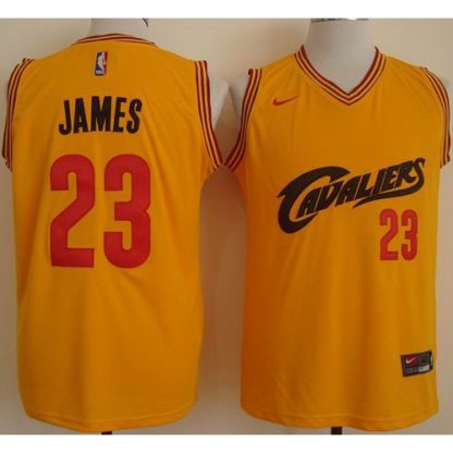 Cleveland Cavaliers #23 LeBron James Gold Nike Throwback Stitched NBA Jersey