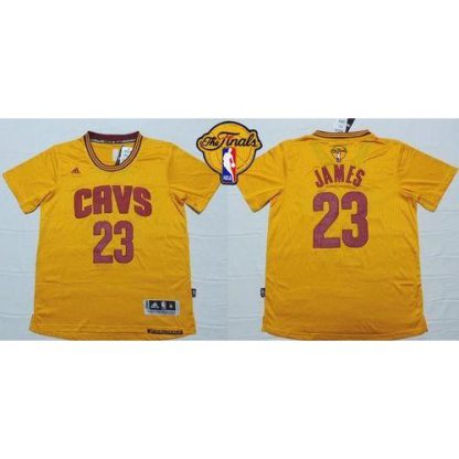 Cleveland Cavaliers #23 LeBron James Yellow Short Sleeve The Finals Patch Stitched NBA Jersey