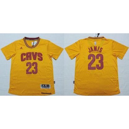 Cleveland Cavaliers #23 LeBron James Yellow Short Sleeve Stitched NBA Jersey
