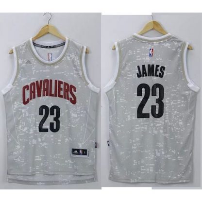 Cleveland Cavaliers #23 LeBron James Grey City Light Stitched NBA Jersey