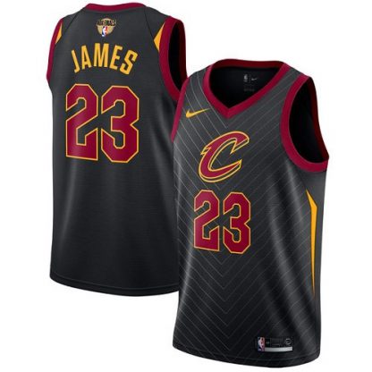 Nike Cleveland Cavaliers #23 LeBron James Black The Finals Patch NBA Swingman Statement Edition Jersey