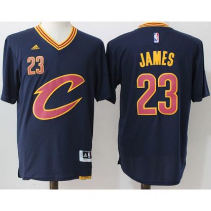 Cleveland Cavaliers #23 LeBron James Navy Blue Short Sleeve C Stitched NBA Jersey
