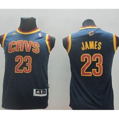 Revolution 30 Cleveland Cavaliers #23 LeBron James Dark Blue Stitched Youth NBA Jersey