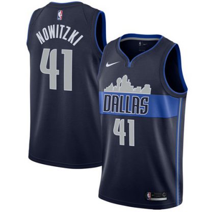 Nike Dallas Mavericks #41 Dirk Nowitzki Navy NBA Swingman Statement Edition Jersey