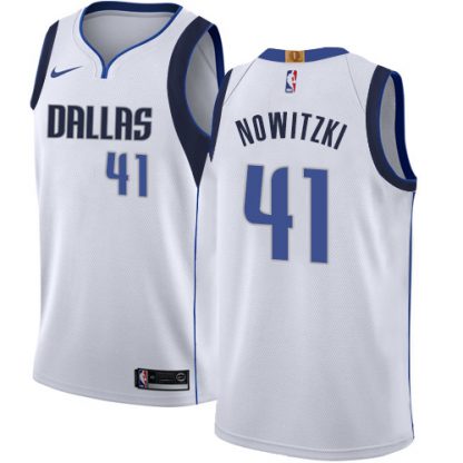 Nike Dallas Mavericks #41 Dirk Nowitzki White NBA Swingman Association Edition Jersey
