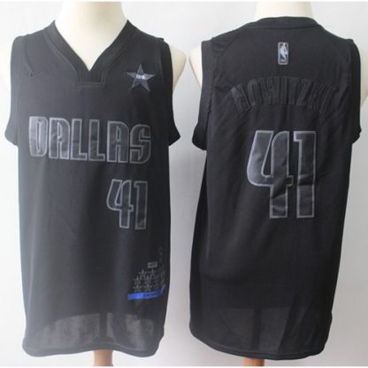 Nike Dallas Mavericks #41 Dirk Nowitzki Black NBA MVP Swingman Jersey