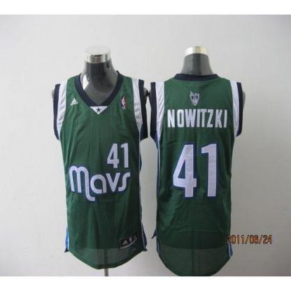 Dallas Mavericks #41 Dirk Nowitzki Revolution 30 Green Stitched NBA Jersey