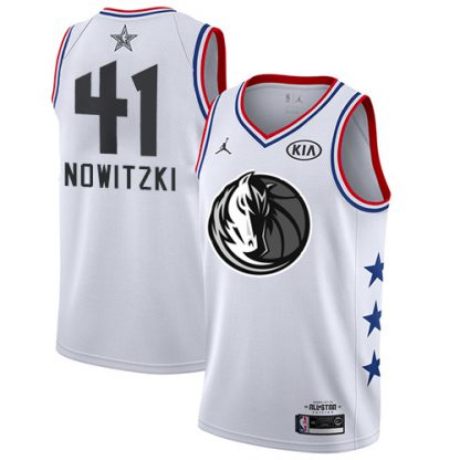 Nike Dallas Mavericks #41 Dirk Nowitzki White Women's NBA Jordan Swingman 2019 All-Star Game Jersey