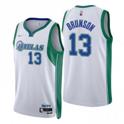 Dallas Dallas Mavericks #13 Jalen Brunson Men's Nike White 2021/22 Swingman NBA Jersey - City Edition