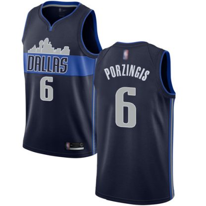 Nike Dallas Mavericks #6 Kristaps Porzingis Navy Women's NBA Swingman Statement Edition Jersey