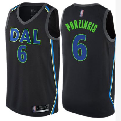 Nike Dallas Mavericks #6 Kristaps Porzingis Black Women's NBA Swingman City Edition Jersey