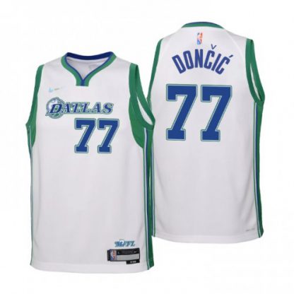 Dallas Dallas Maverickss #77 Luka Doncic Youth Nike White 2021/22 Swingman Jersey - City Edition