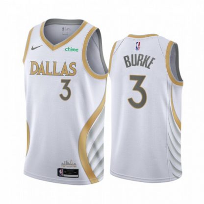Nike Dallas Mavericks #3 Trey Burke White NBA Swingman 2020-21 City Edition Jersey