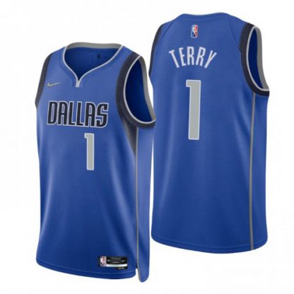 Nike Dallas Mavericks #1 Tyrell Terry Blue Men's 2021-22 NBA 75th Anniversary Diamond Swingman Jersey - Icon Edition