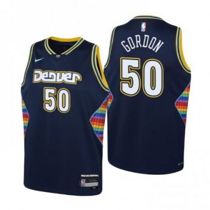 Denver Denver Nuggets #50 Aaron Gordon Youth Nike Navy 2021/22 Swingman Jersey - City Edition