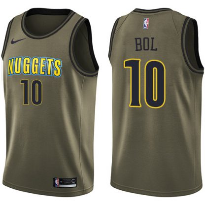 Nike Denver Nuggets #10 Bol Bol Green Salute to Service Youth NBA Swingman Jersey