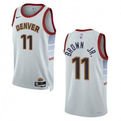 Denver Denver Nuggets #11 Bruce Brown Jr. Unisex Nike Silver 2022-23 Swingman Jersey - City Edition