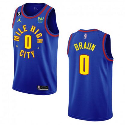 Denver Denver Nuggets #0 Christian Braun Navy Men's 2022-23 NBA Nike Statement Edition Jersey