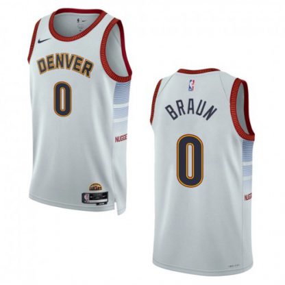 Denver Denver Nuggets #0 Christian Braun Unisex Nike Silver 2022-23 Swingman Jersey - City Edition