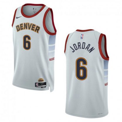 Denver Denver Nuggets #6 DeAndre Jordan Unisex Nike Silver 2022-23 Swingman Jersey - City Edition