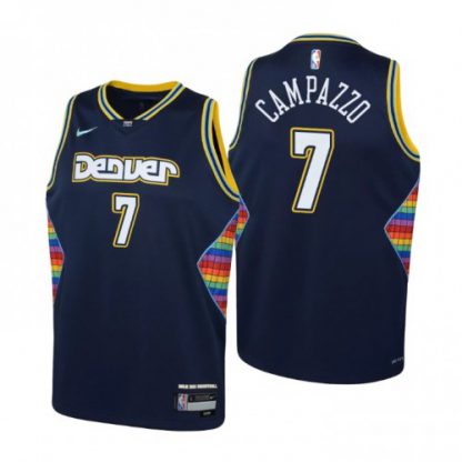 Denver Denver Nuggets #7 Facundo Campazzo Youth Nike Navy 2021/22 Swingman Jersey - City Edition