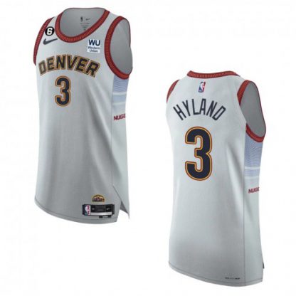 Denver Denver Nuggets #3 NahShon Hyland Nike Silver 2022-23 Authentic Jersey - City Edition