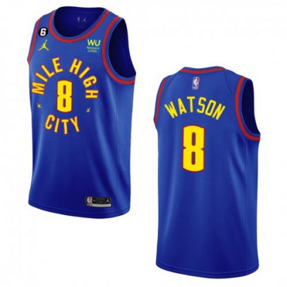 Denver Denver Nuggets #8 Peyton Watson Navy Men's 2022-23 NBA Nike Statement Edition Jersey