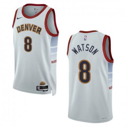 Denver Denver Nuggets #8 Peyton Watson Unisex Nike Silver 2022-23 Swingman Jersey - City Edition
