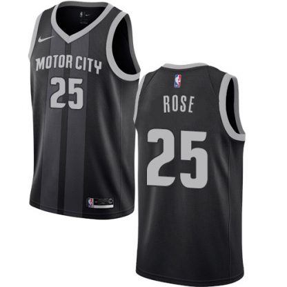 Nike Detroit Pistons #25 Derrick Rose Black NBA Swingman City Edition 2018/19 Jersey