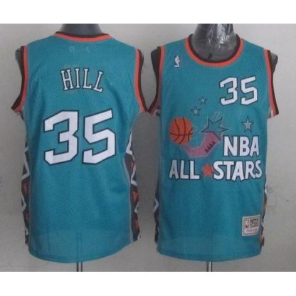 Mitchell And Ness Detroit Pistons #35 Grant Hill Light Blue 1996 All-Star Stitched NBA Jersey
