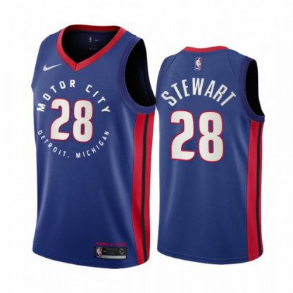Nike Detroit Pistons #28 Isaiah Stewart Blue Women's NBA Swingman 2020-21 City Edition Jersey