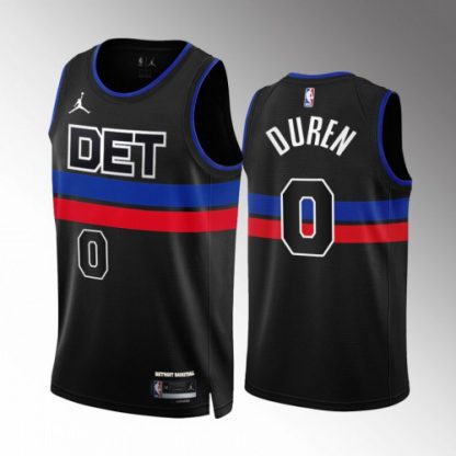 Detroit Detroit Pistons #0 Jalen Duren Men's Black NBA 2022-23 Statement Edition Jersey
