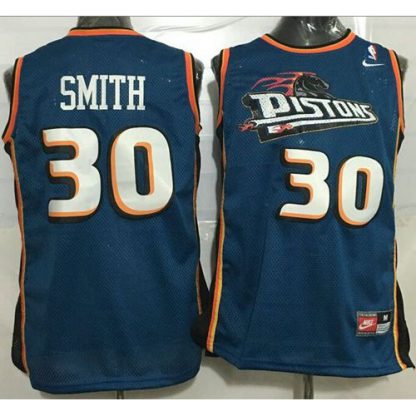 Detroit Pistons #30 Joe Smith Blue Throwback Stitched NBA Jersey
