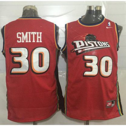 Detroit Pistons #30 Joe Smith Red Nike Throwback Stitched NBA Jersey